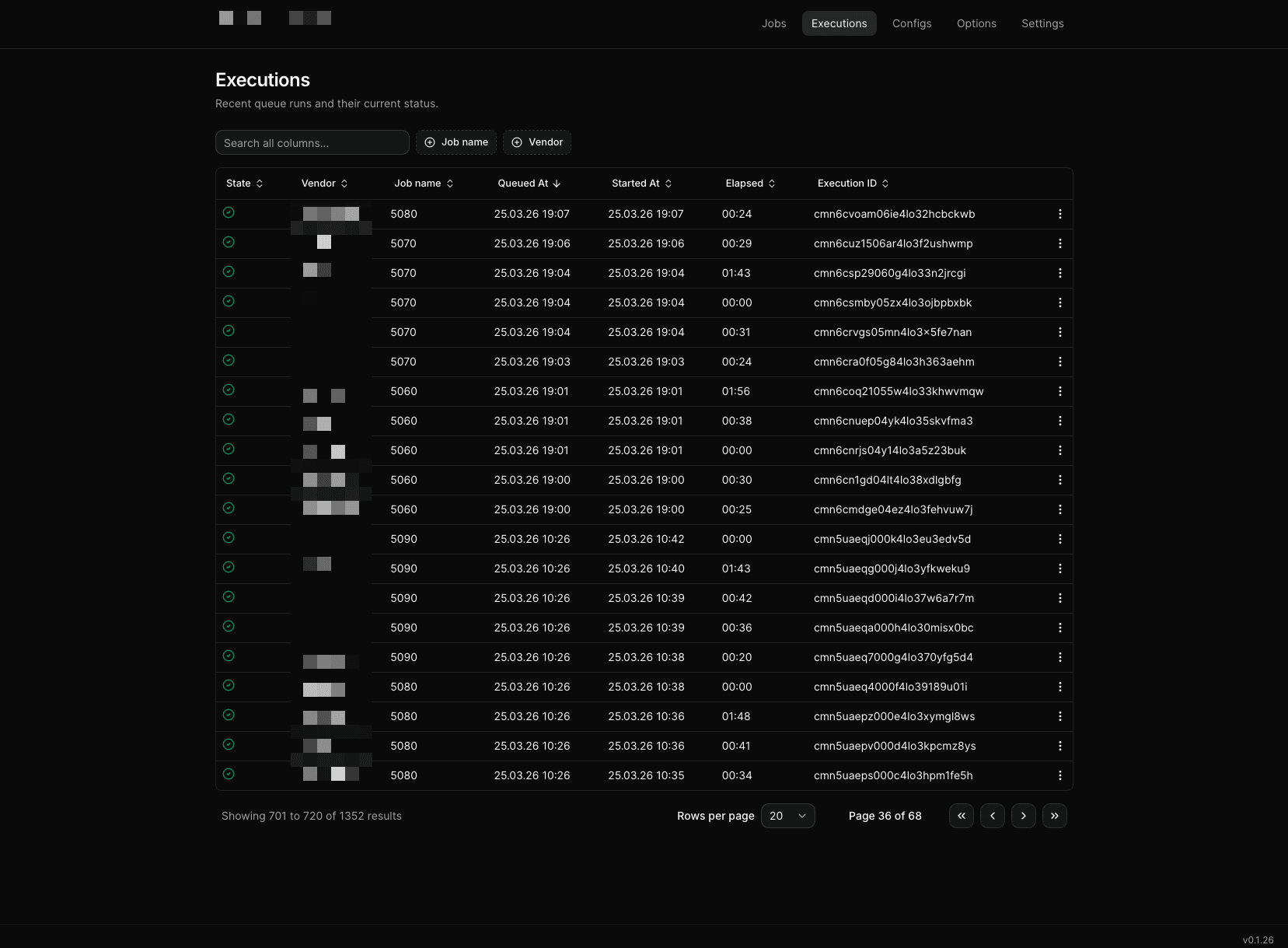 Execution Page