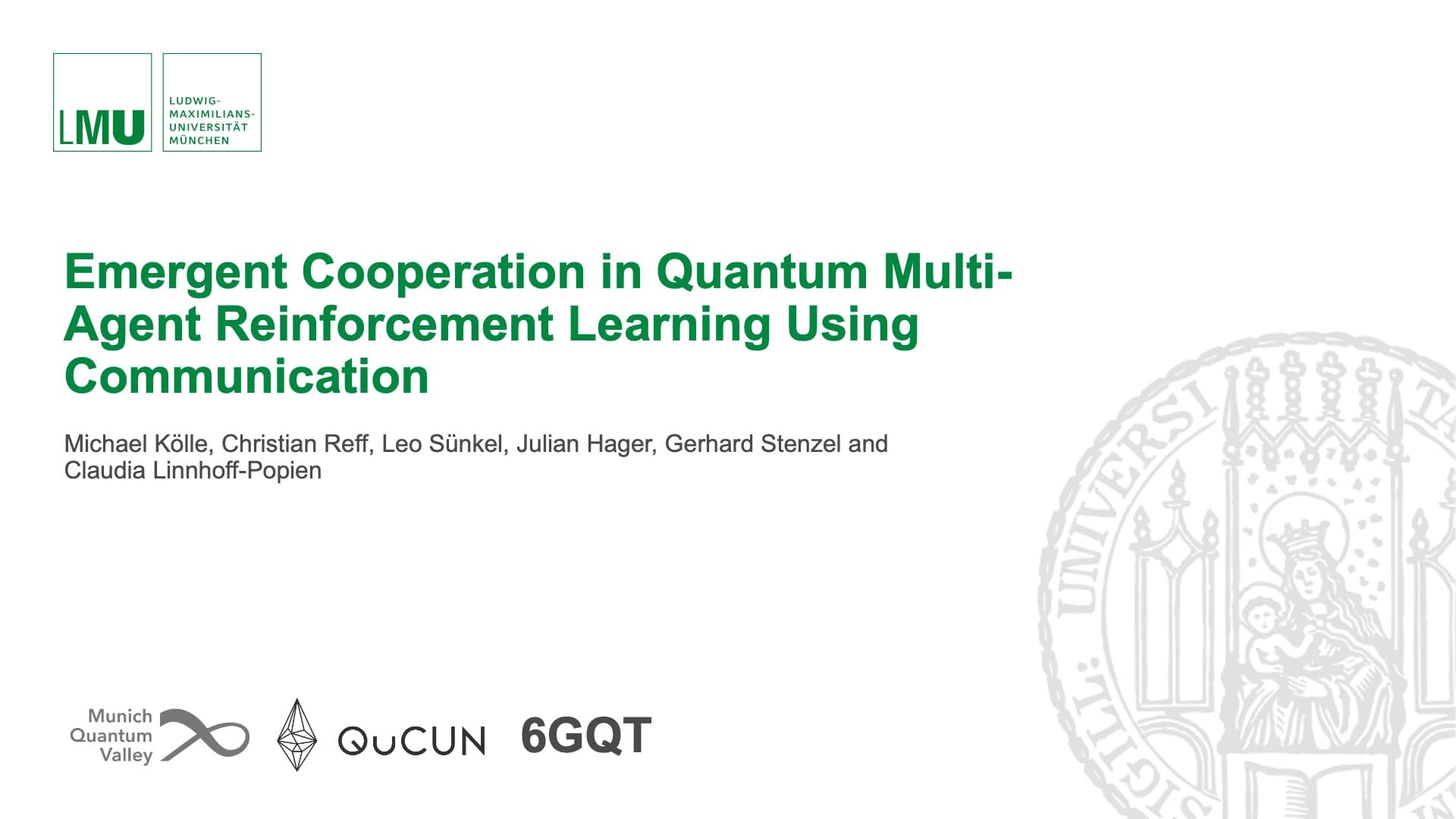 Emergent Cooperation in Quantum Multi-Agent Reinforcement Learning Using Communication