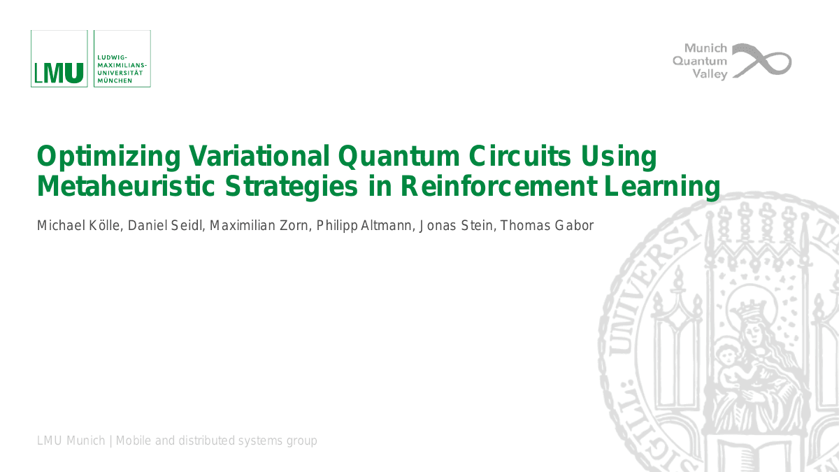 Optimizing Variational Quantum Circuits Using Metaheuristic Strategies in Reinforcement Learning