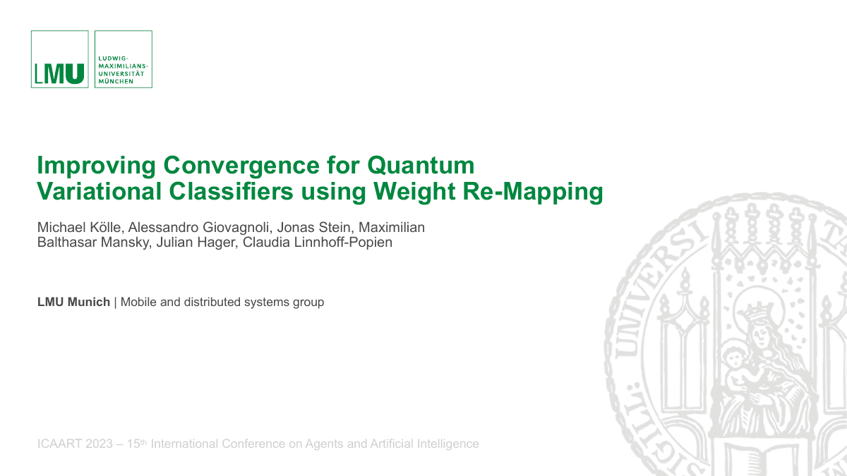 Improving Convergence for Quantum Variational Classifiers using Weight Re-Mapping