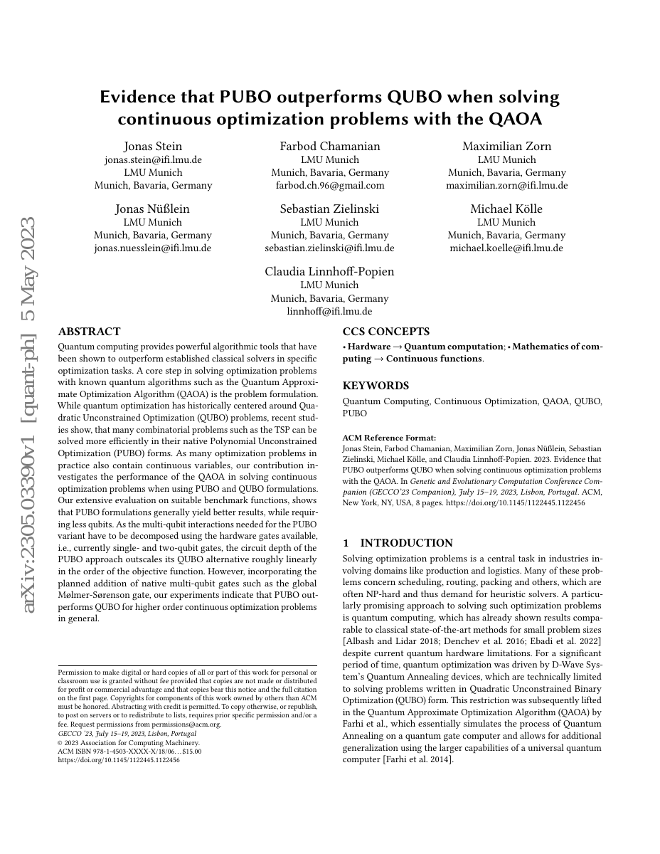 Evidence that PUBO outperforms QUBO when solving continuous optimization problems with the QAOA