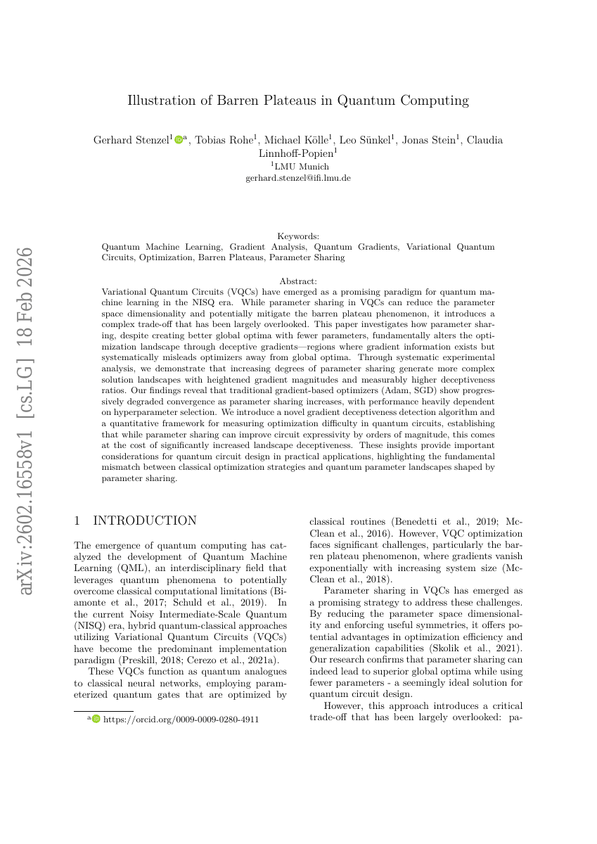Illustration of Barren Plateaus in Quantum Computing