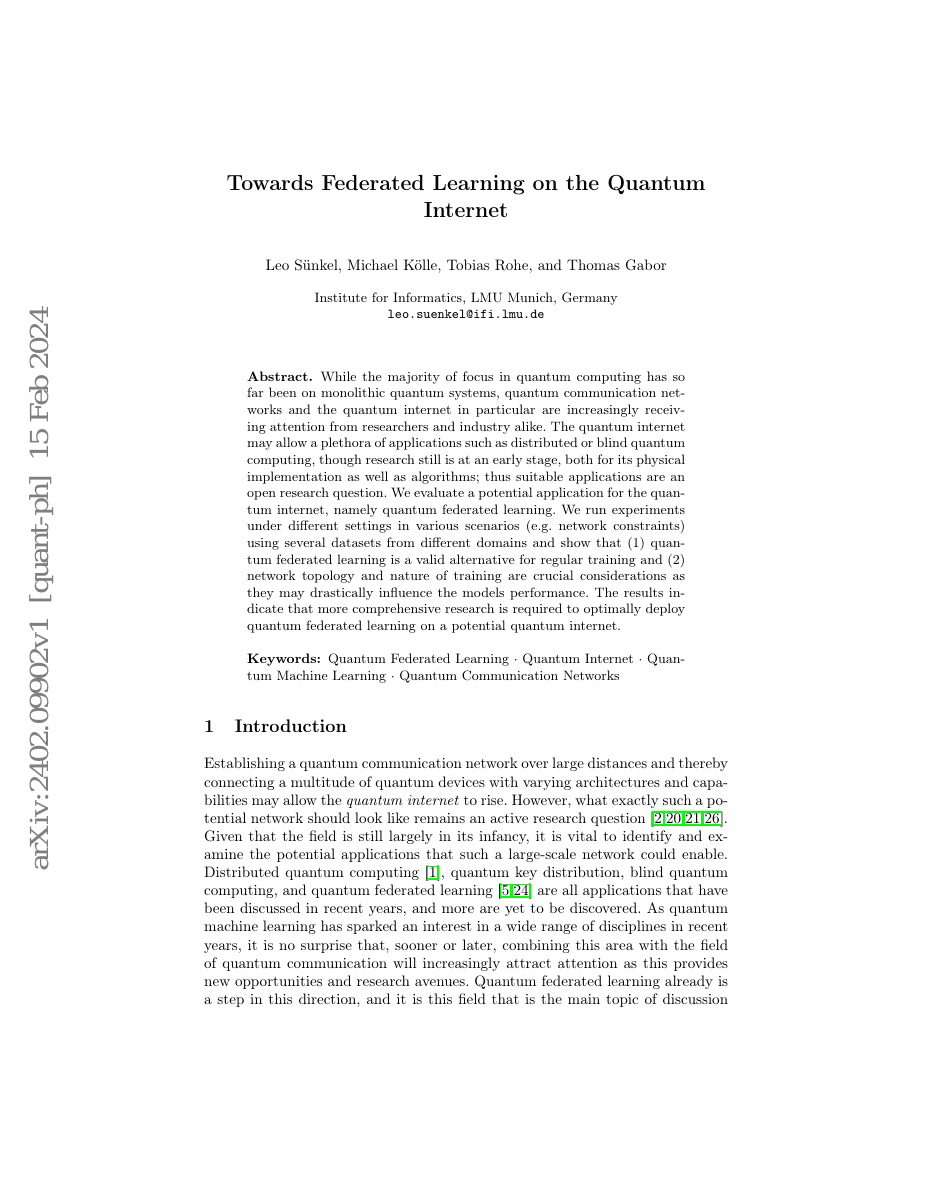Towards Federated Learning on the Quantum Internet