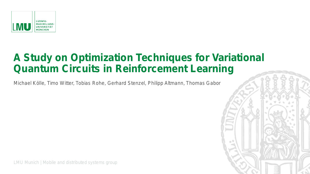 A Study on Optimization Techniques for Variational Quantum Circuits in Reinforcement Learning